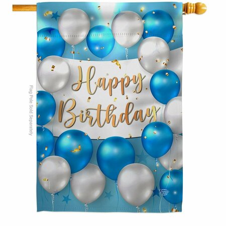 CUADRILATERO Birthday Balloons Celebration Double-Sided Garden Decorative House Flag, Multi Color CU3905206